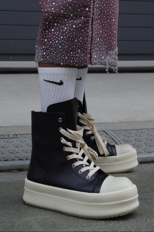 Chunky Sole Lace-Up Boots