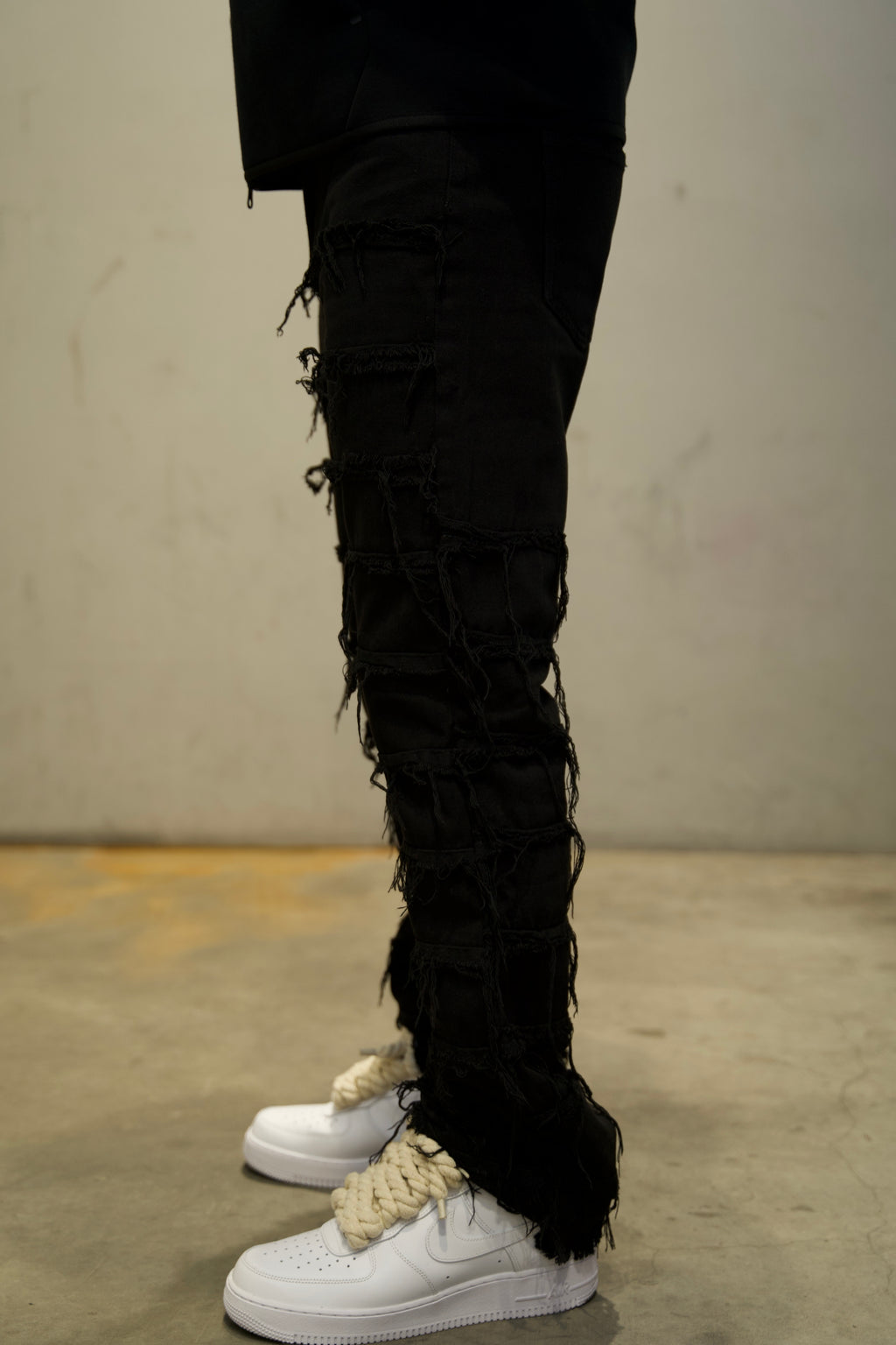 Stacked Flare Denim Black