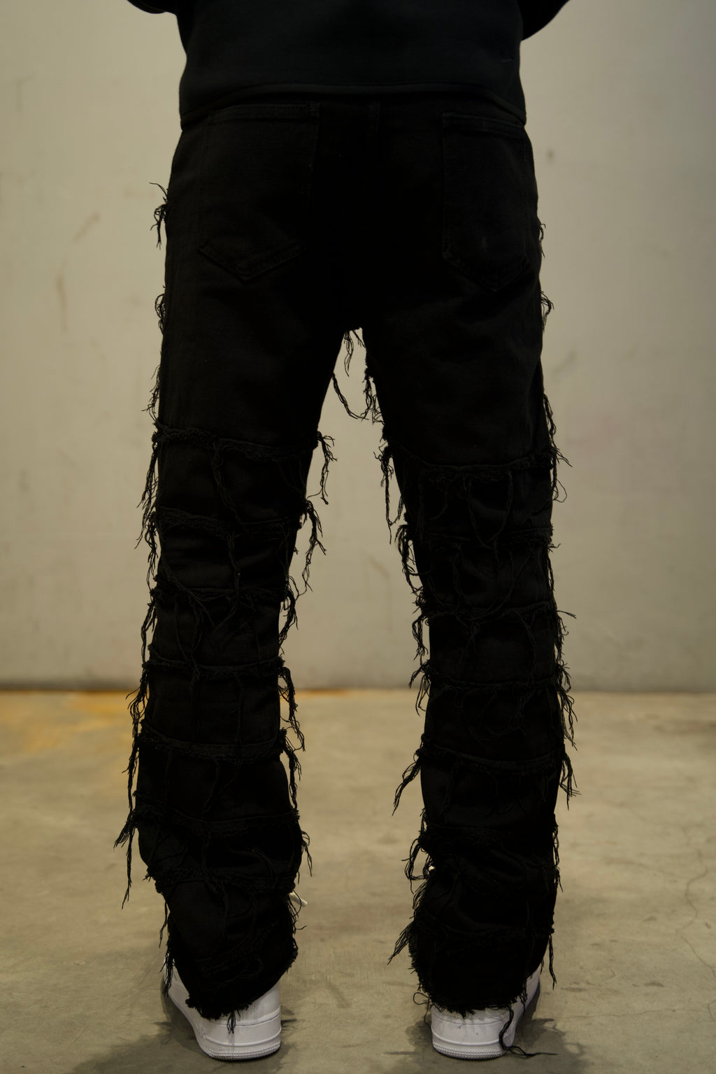 Stacked Flare Denim Black