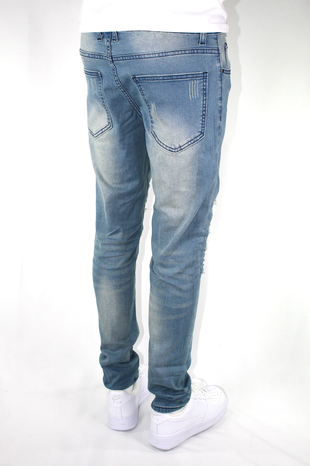 SKINNY DISTRESSED CUTOUT - BLUE