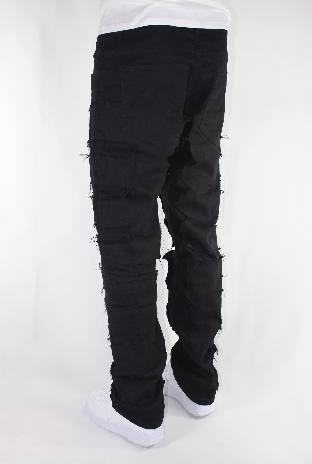 FLARE FRAYED STACKED 02 - BLACK