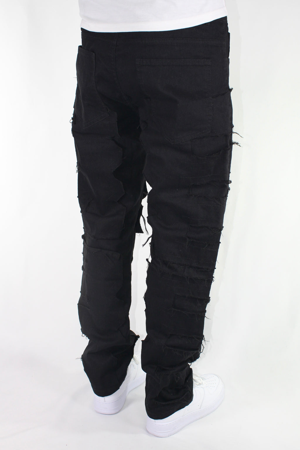 FLARE FRAYED STACKED 02 - BLACK