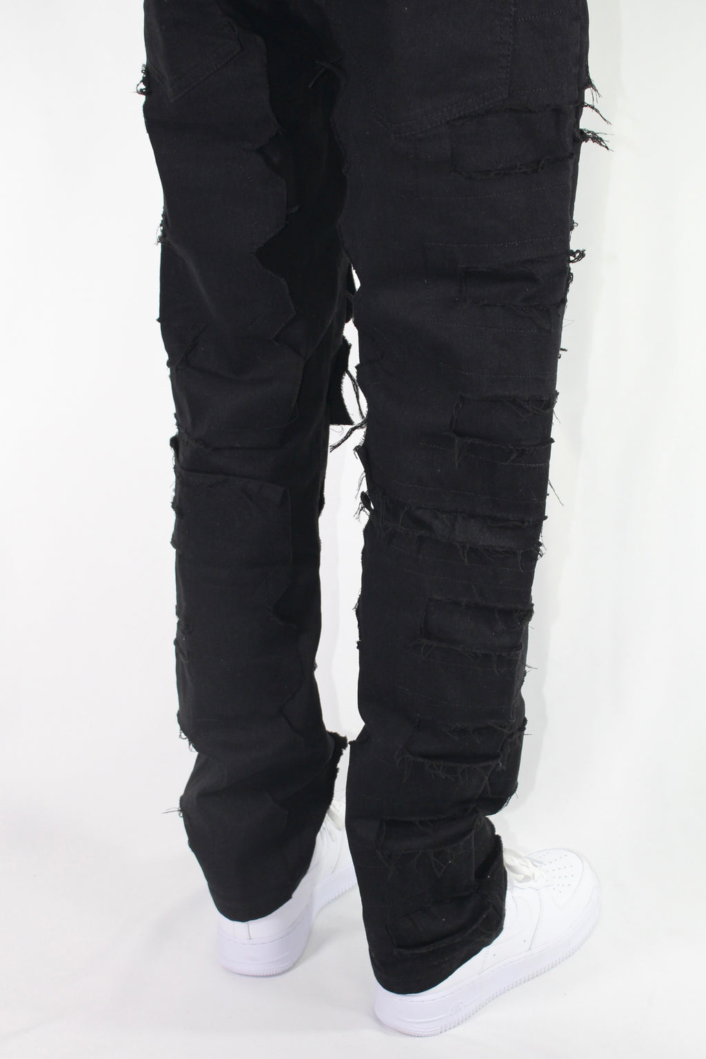 FLARE FRAYED STACKED 02 - BLACK