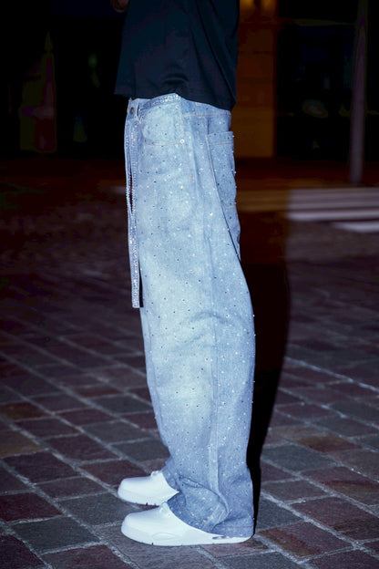 Rhinestone Denim Blue