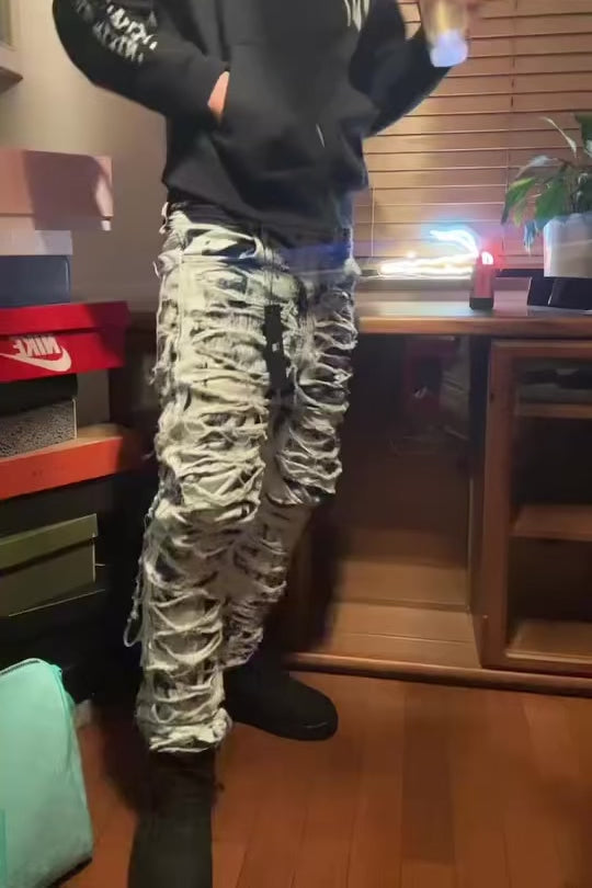 SKINNY DISTRESSED STACKED - BLUE